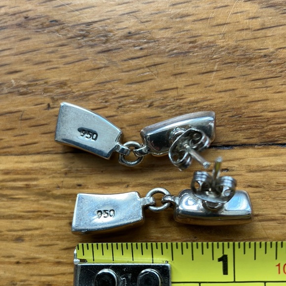 Gorgeous VINTAGE Turquoise and Silver Earrings - Picture 6 of 13